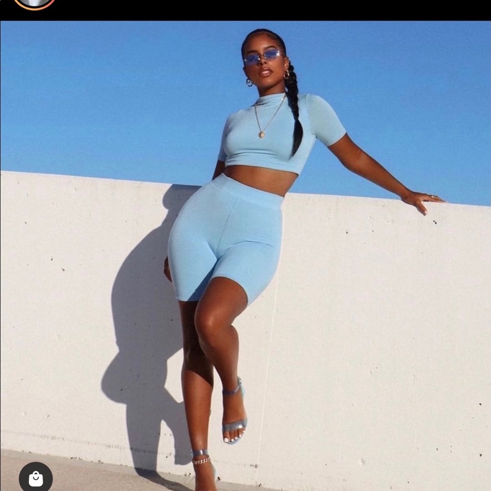 2 piece baby blue NAKED WARDROBE set